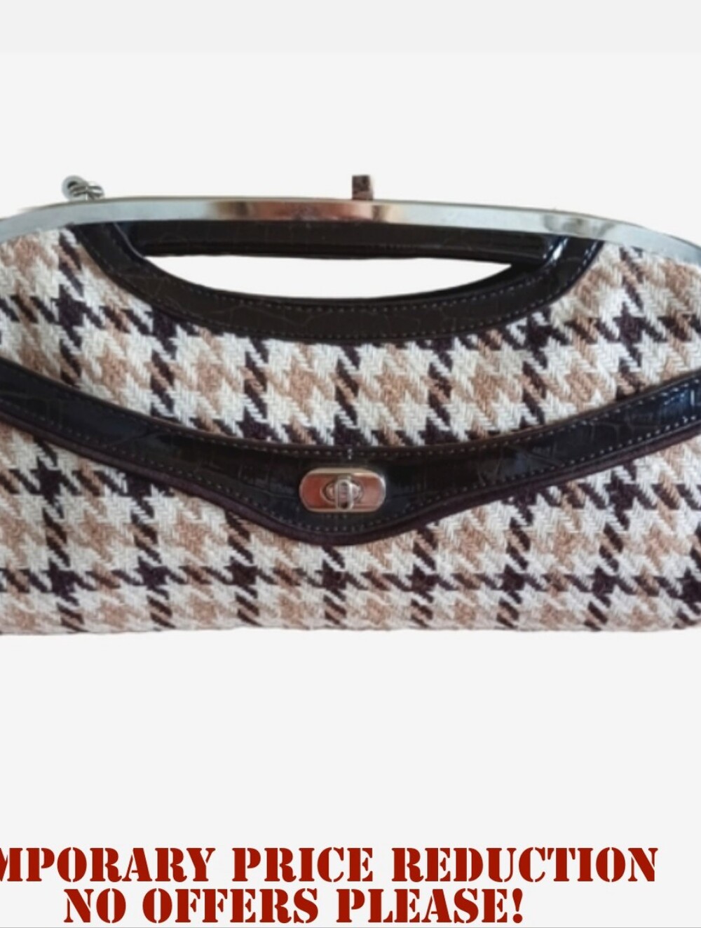 APT 9 PLAID WOOL CLUTCH/SHOULDER/HAND BAG